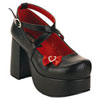 ABBEY-03 Black Red Shoes