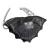 Bat Black Leather Purse