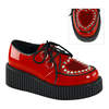 CREEPER-108 Red Patent Heart Creepers