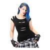 Erinys Slashed Black Jersey Top