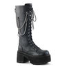 Ranger-303 black platform boots with chains
