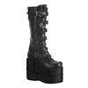 STACK-308 Black PU Platforms