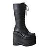 WAVE-302 Black Platform Boots