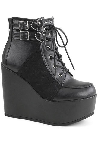 platform boots with hearts