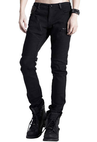 Ribbed Zipper Jeans