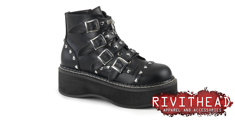 platform boots with hearts