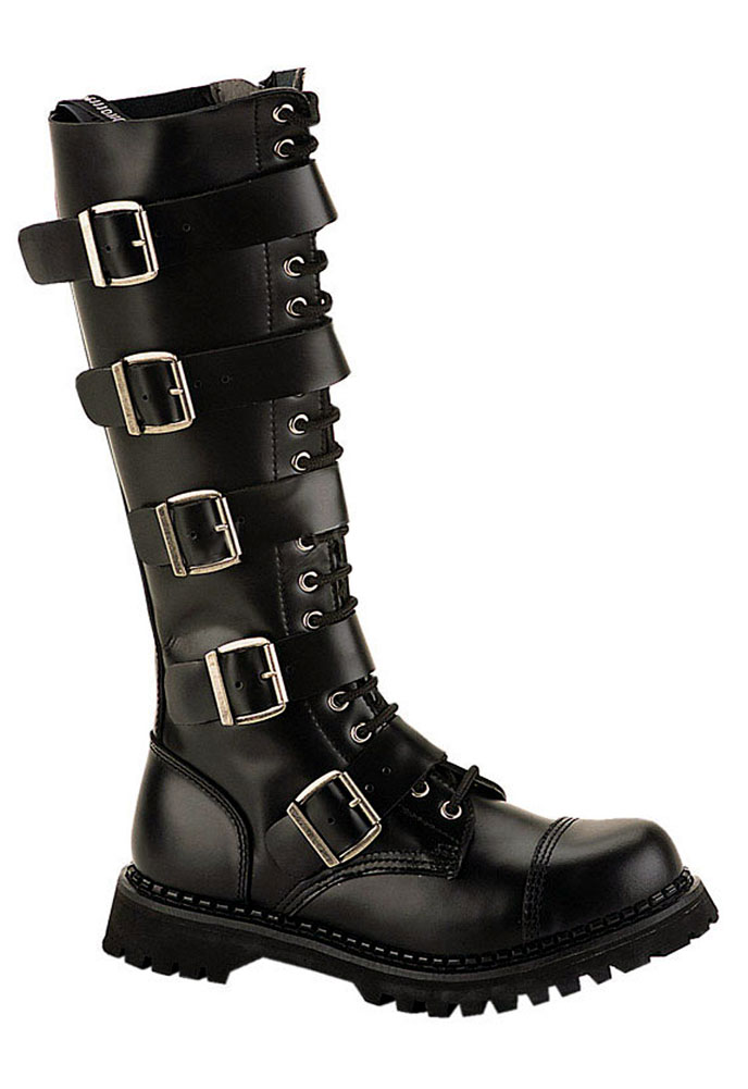 RIOT-20 Black Leather Boots